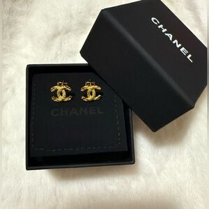 Monogram Goldtone CC Style Earrings